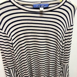 Navy blue and tan stripped long sleeve